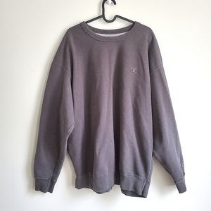 Vintage Champion Blank Pullover Sweatshirt Grey - Size 2XL